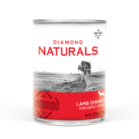 A can of Diamond Naturals Lamb Dinner for Adult Dogs.
