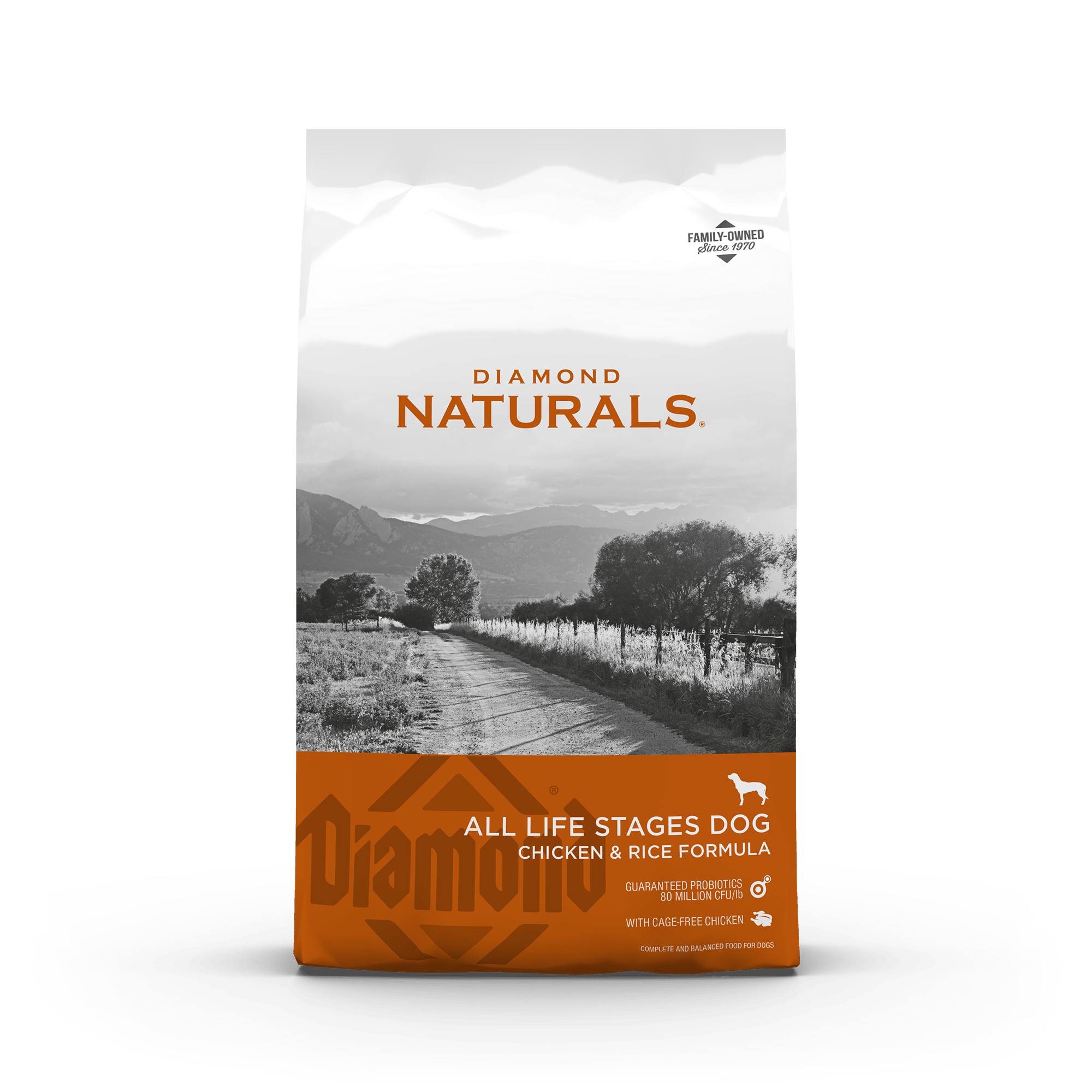 Diamond Naturals All Life Stages Dog Chicken & Rice Formula product packaging