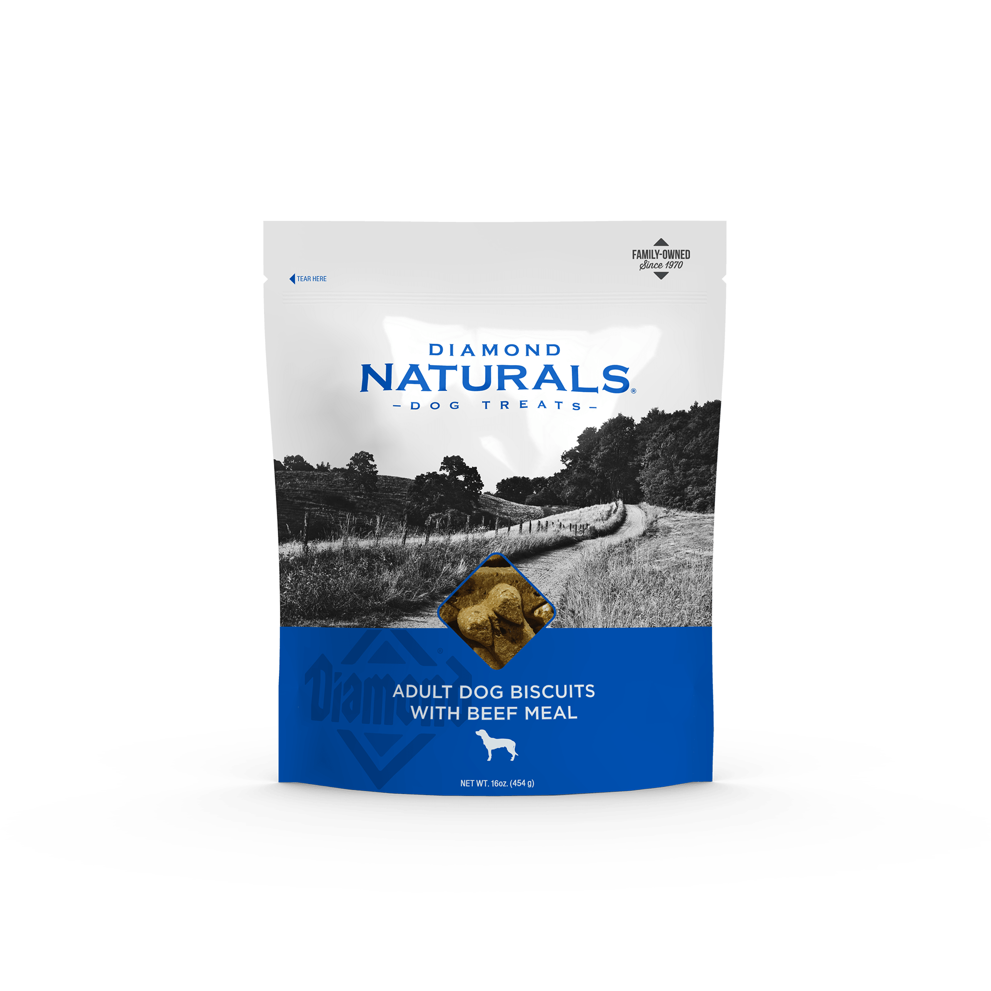 Diamond Naturals Adult Dog Biscuits with Beef Meal product packaging