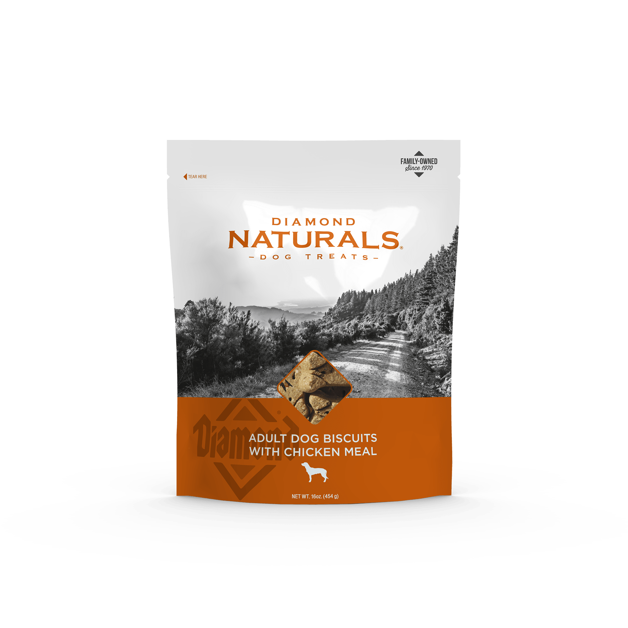 Adult Dog Biscuits With Chicken Meal bag front | Diamond Naturals