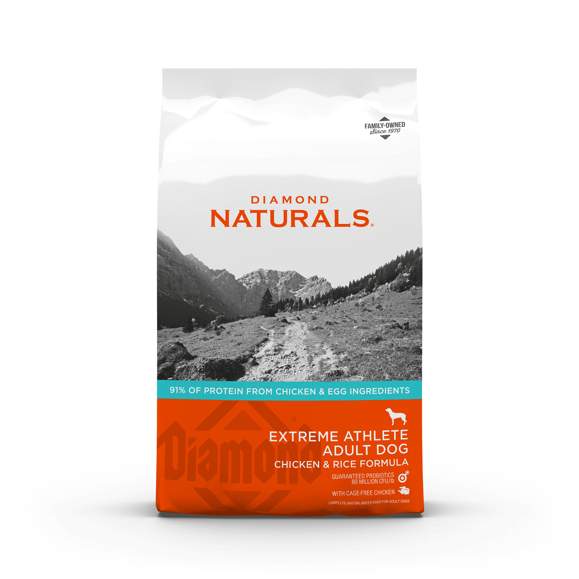 Diamond Naturals Extreme Athlete Adult Dog Chicken & Rice Formula product packaging