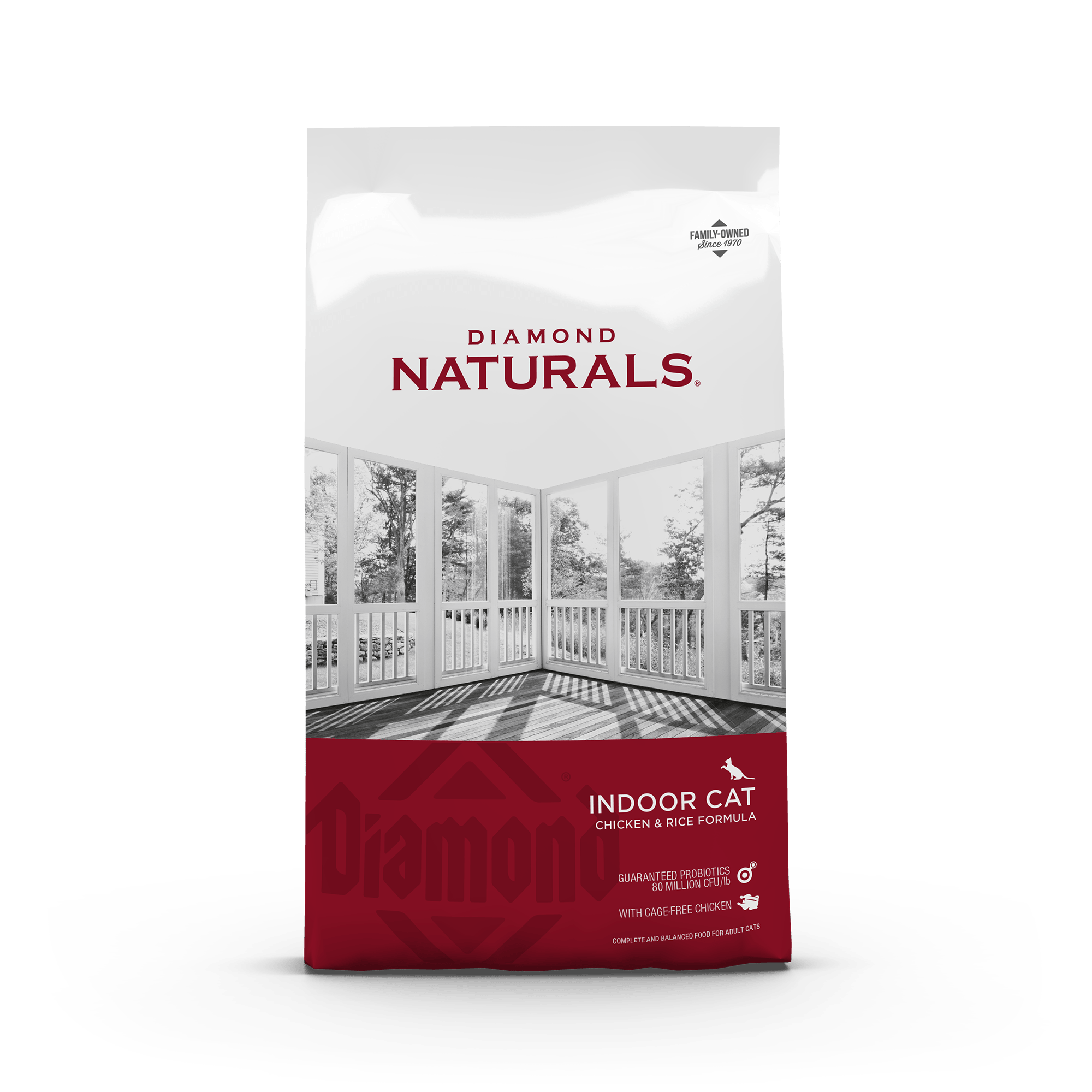 Diamond Naturals Indoor Cat Chicken & Rice Formula product packaging