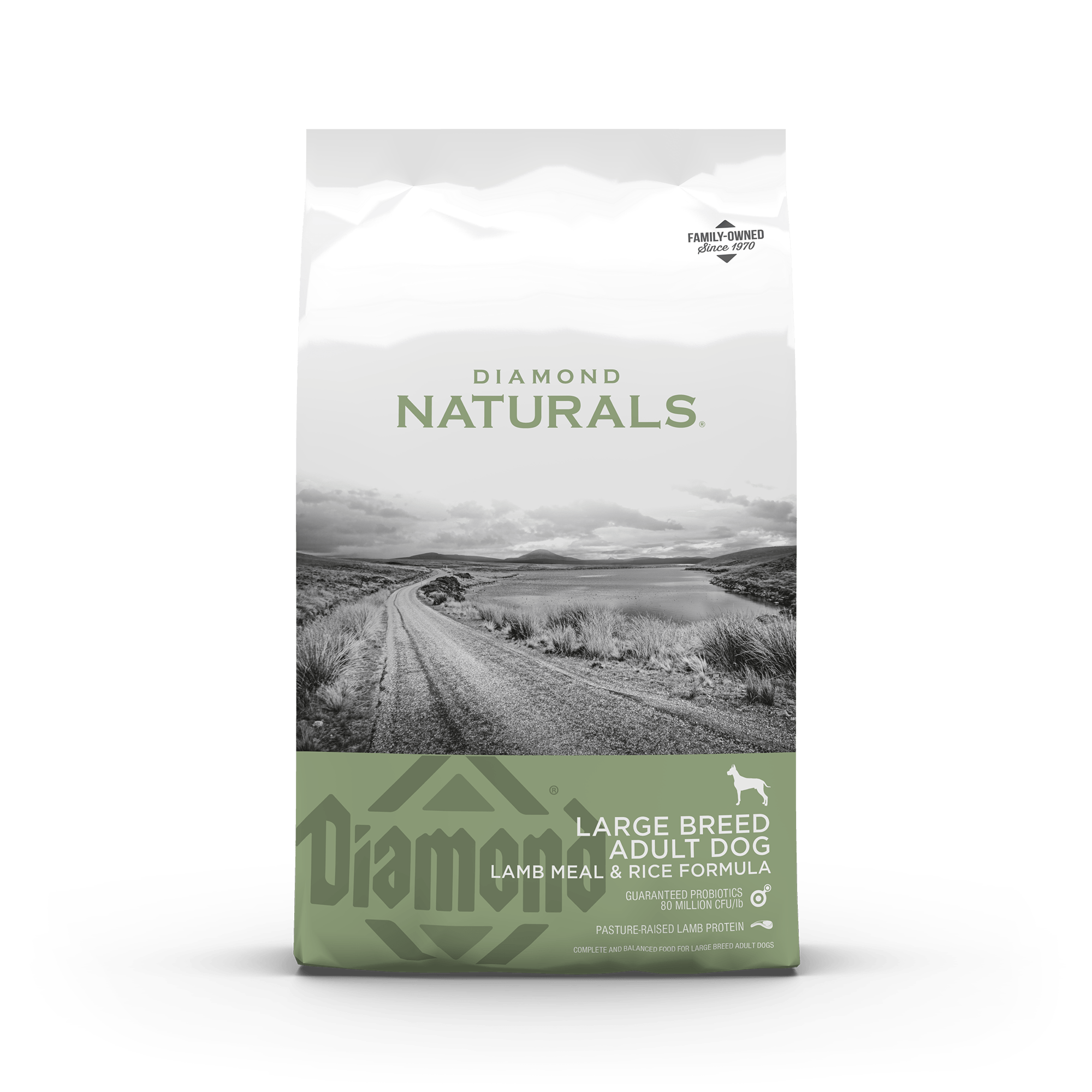 Diamond Naturals Large Breed Adult Dog Lamb Meal & Rice front of bag | Diamond Pet Foods