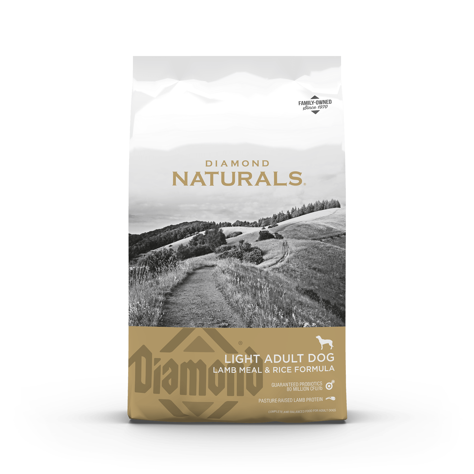 Diamond Naturals Light Adult Dog Lamb Meal & Rice Formula product packaging