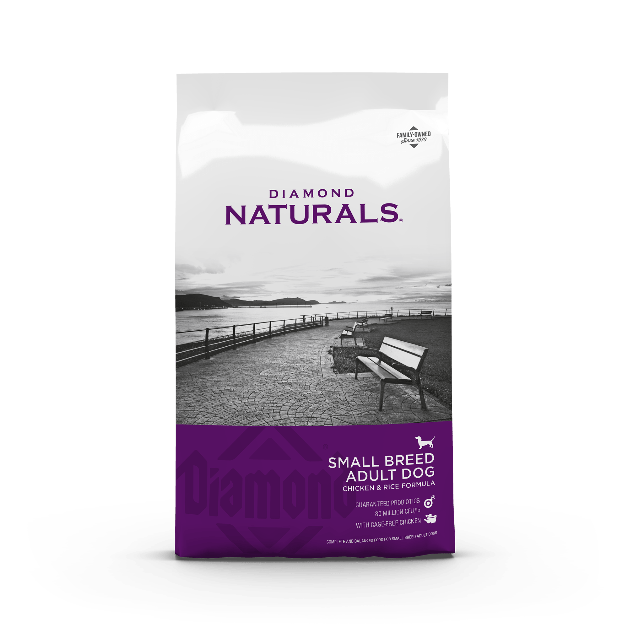 Diamond Naturals Small Breed Adult Dog Chicken & Rice Formula product packaging
