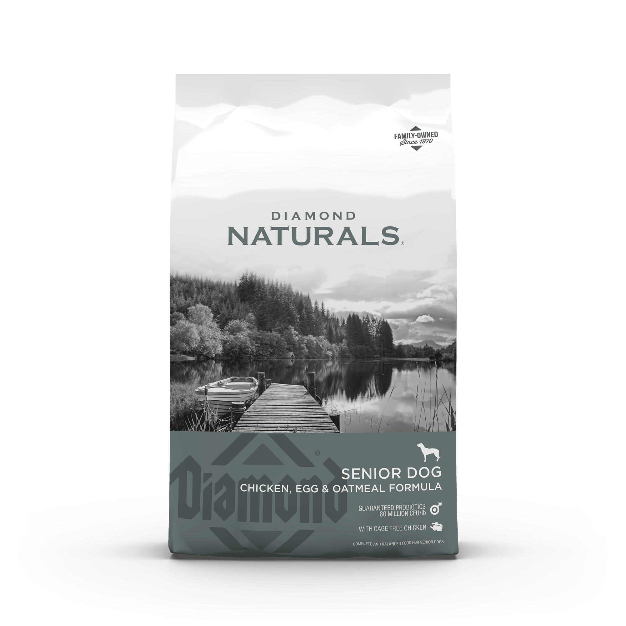 Diamond Naturals Senior Dog Chicken, Egg & Oatmeal front of bag | Diamond Pet Foods