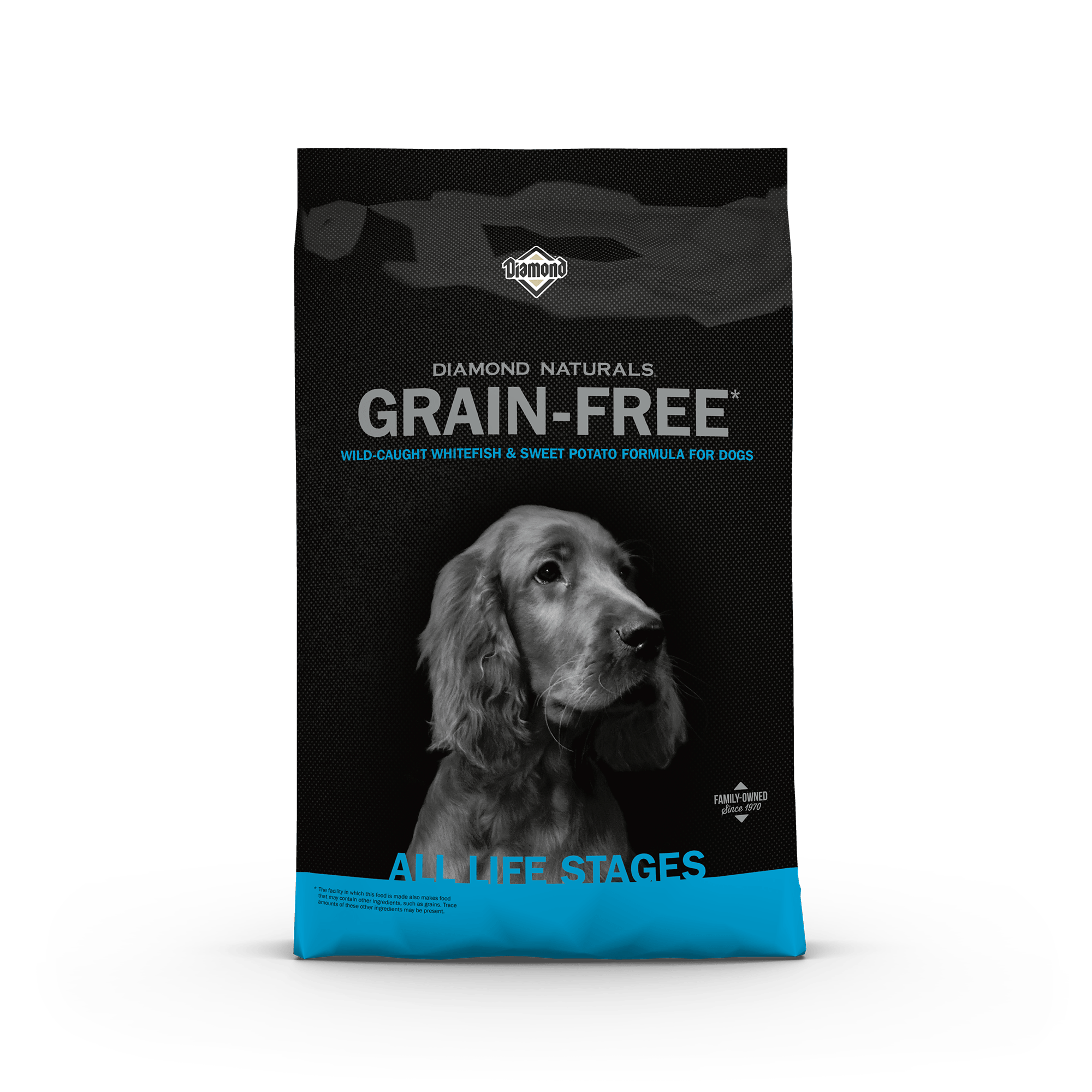 Diamond Naturals Grain-Free Wild-Caught Whitefish & Sweet Potato Formula for Dogs Bag Front | Diamond Pet Foods
