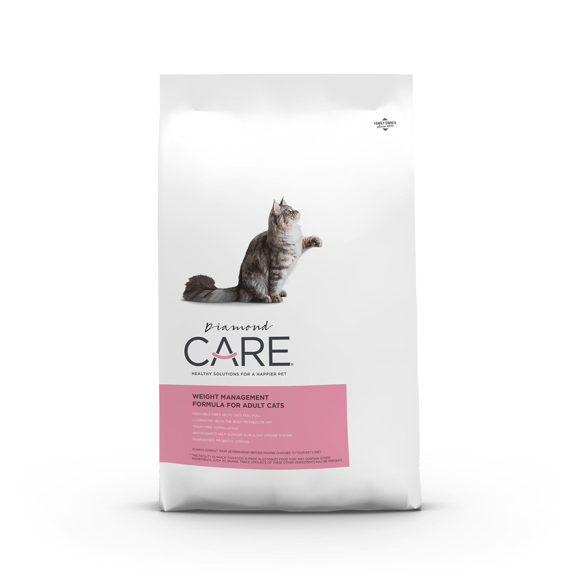 Diamond CARE Weight Management Formula for Adult Cats product packaging