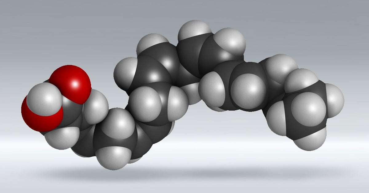 A molecular illustration of omega fatty acids.