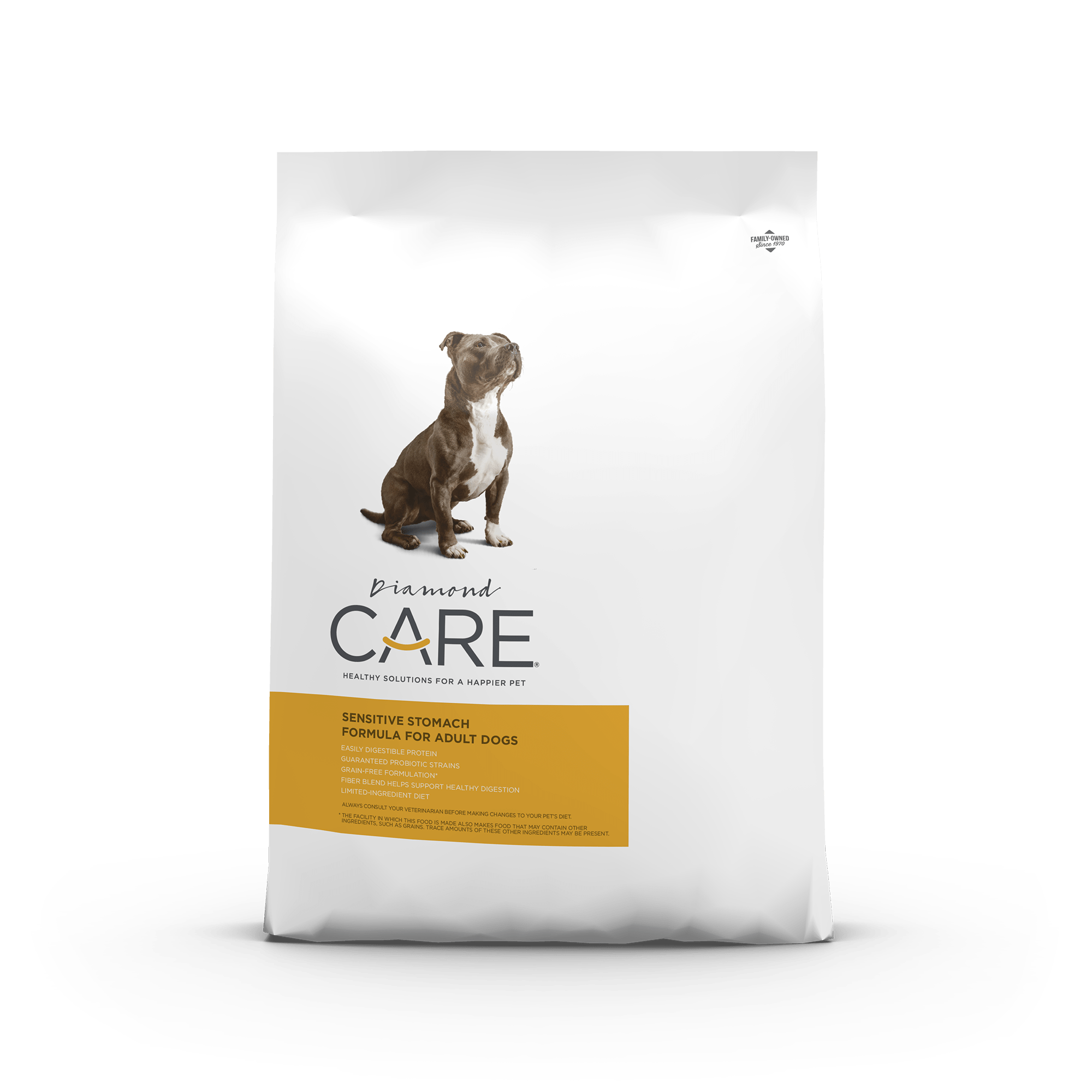 Diamond CARE Sensitive Stomach Formula for Adult Dogs product packaging