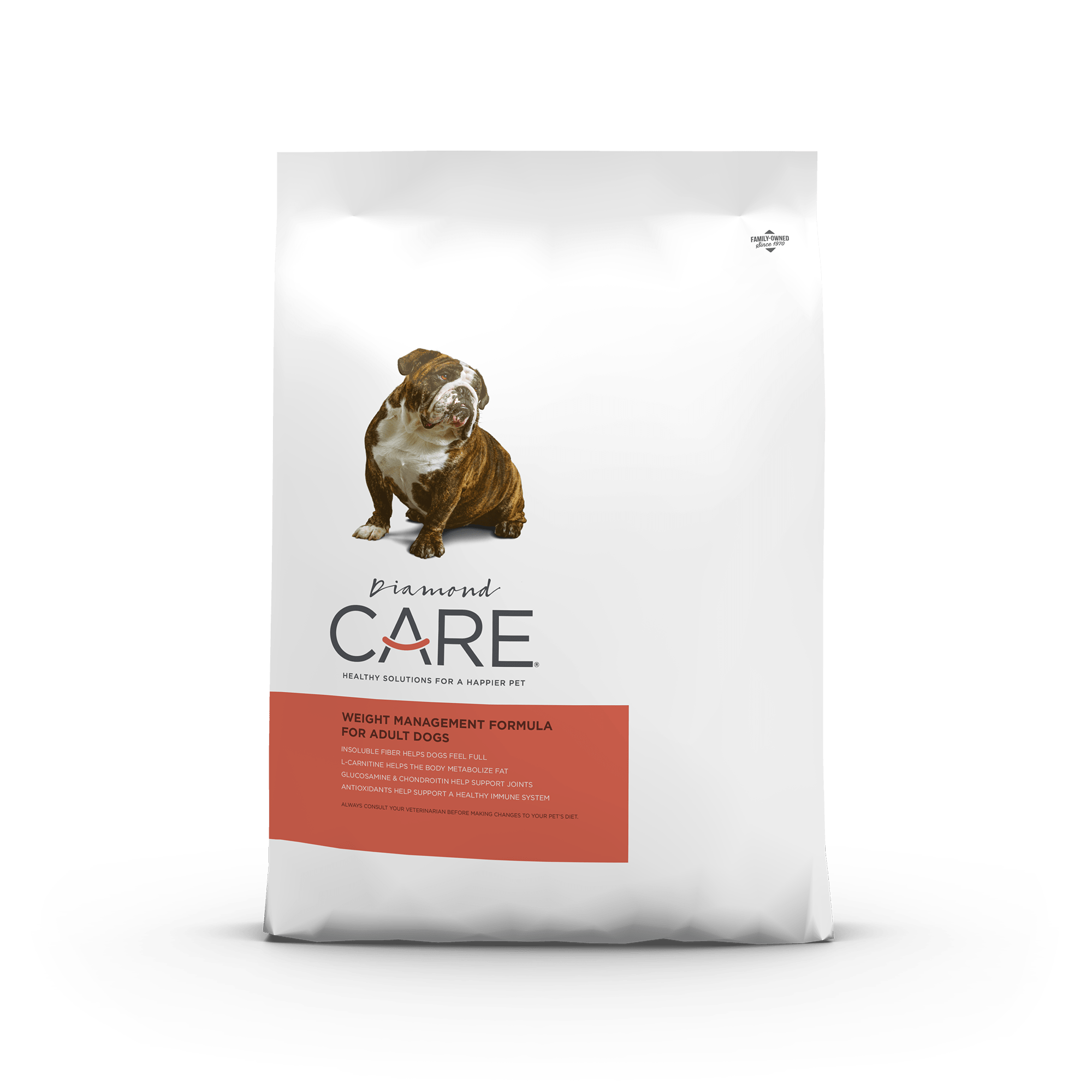 Diamond CARE Weight Management Formula for Adult Dogs product packaging