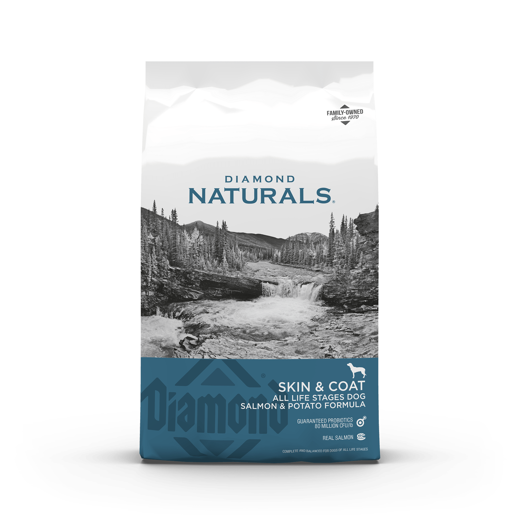 Diamond Naturals Skin & Coat All Life Stages Dog Salmon & Potato Formula product packaging