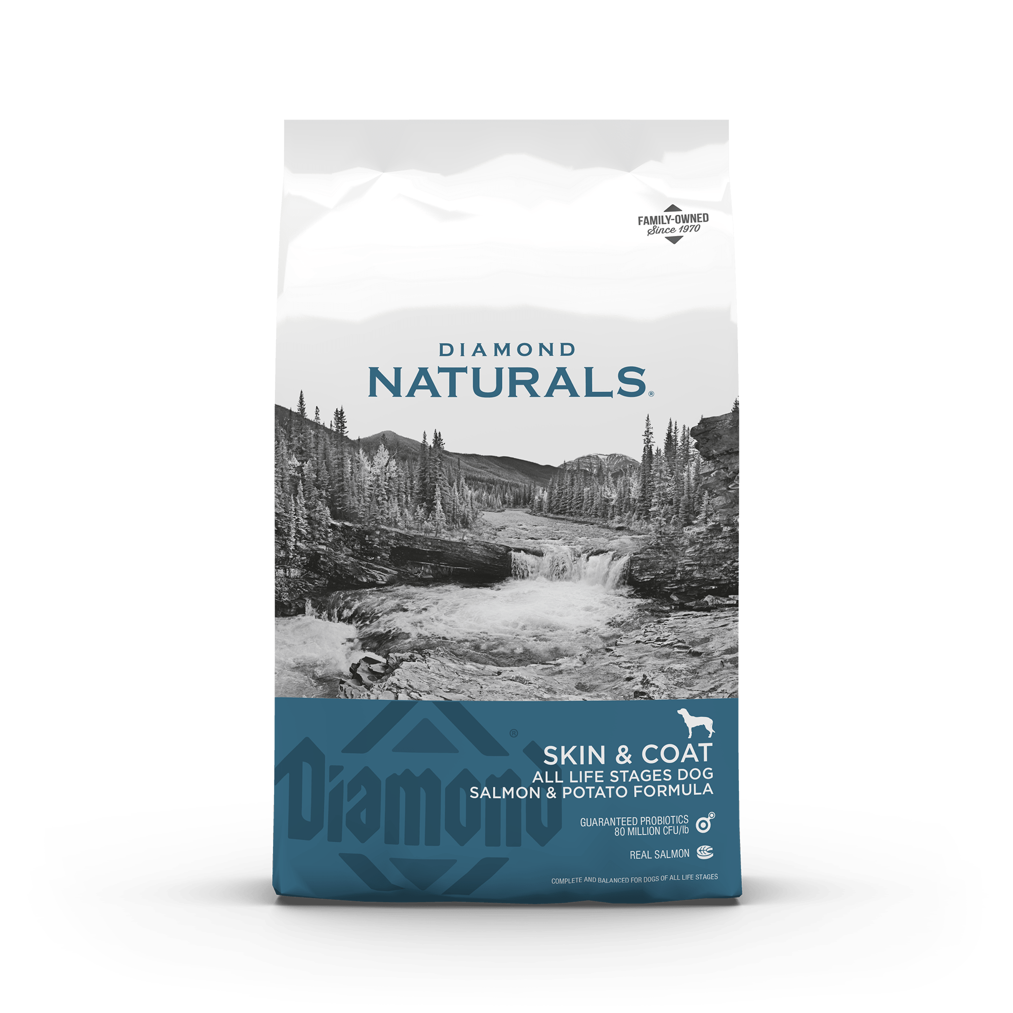 Diamond Naturals Skin & Coat All Life Stages Salmon & Potato Dog Food Bag Front | Diamond Pet Foods