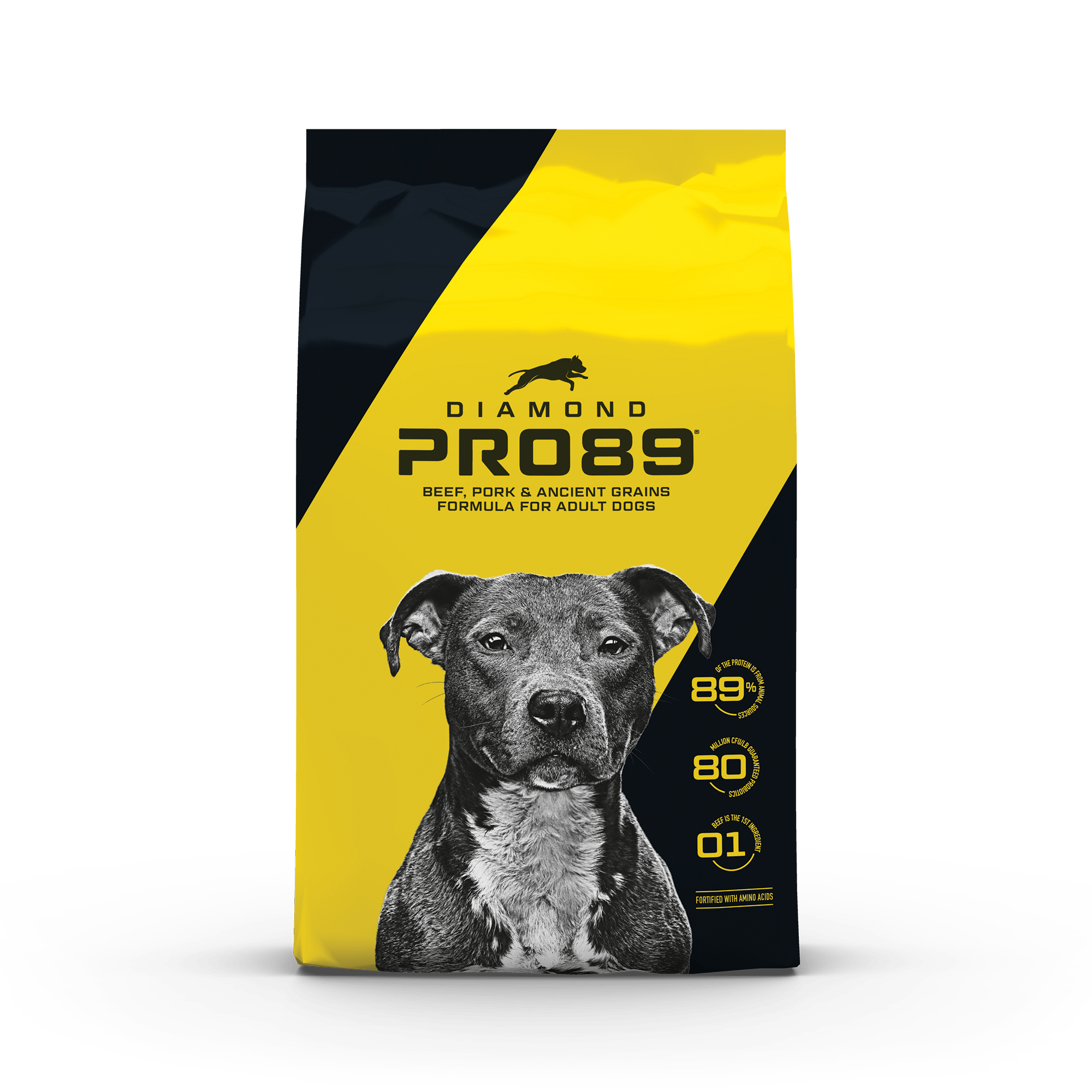 Diamond Pro89 Beef, Pork & Ancient Grains Formula for Adult Dogs product packaging