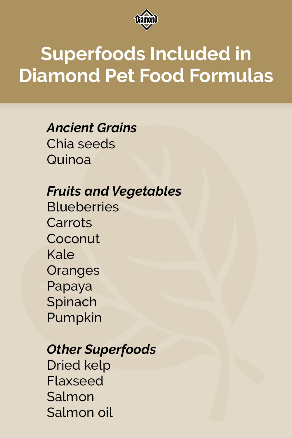 Bonus Benefits of Pet Food Ingredients Superfoods Diamond Pet Foods
