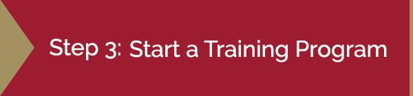 Step 3: Start a Training Program Graphic | Diamond Pet Foods