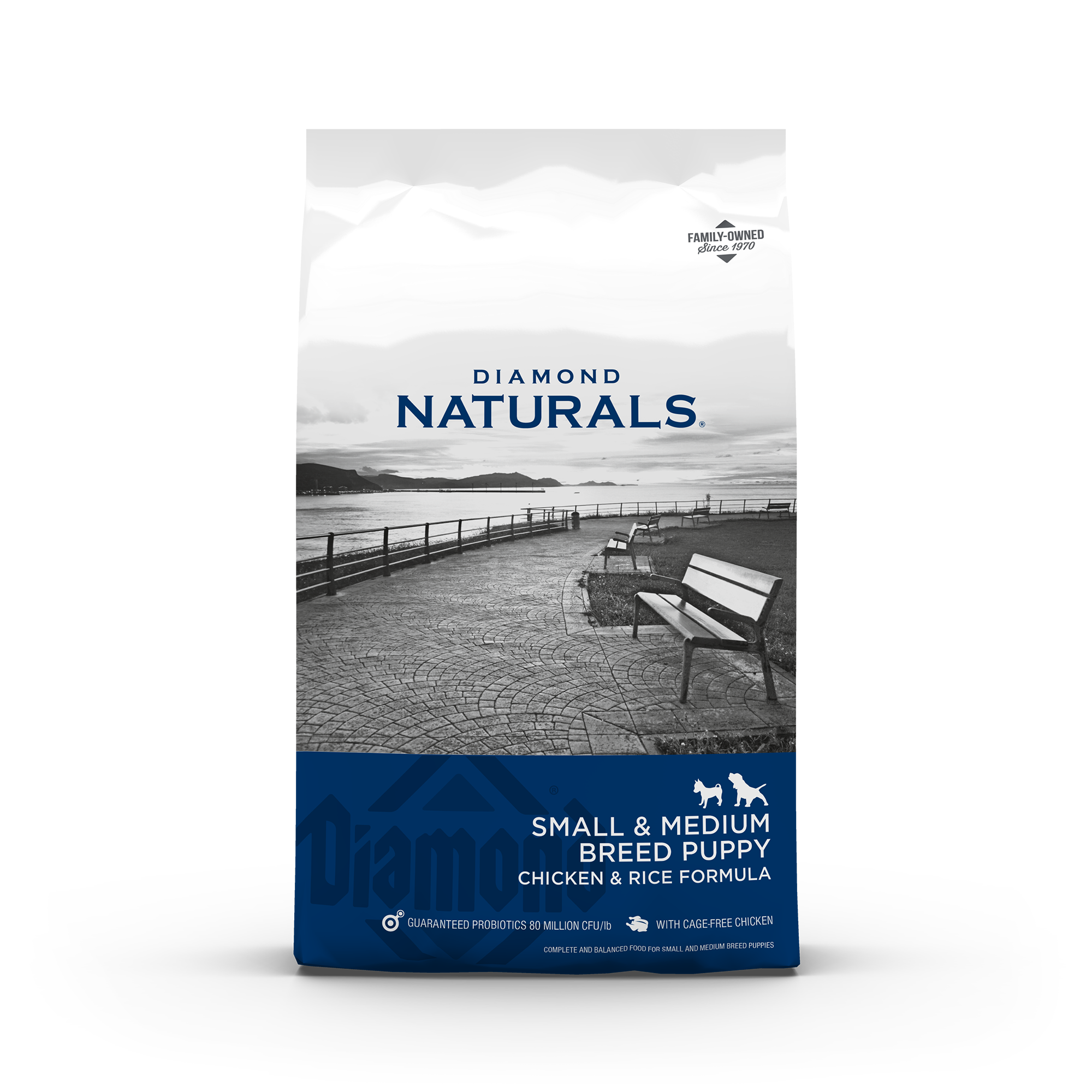 Diamond Naturals Small & Medium Breed Puppy Chicken & Rice front of bag | Diamond Pet Foods