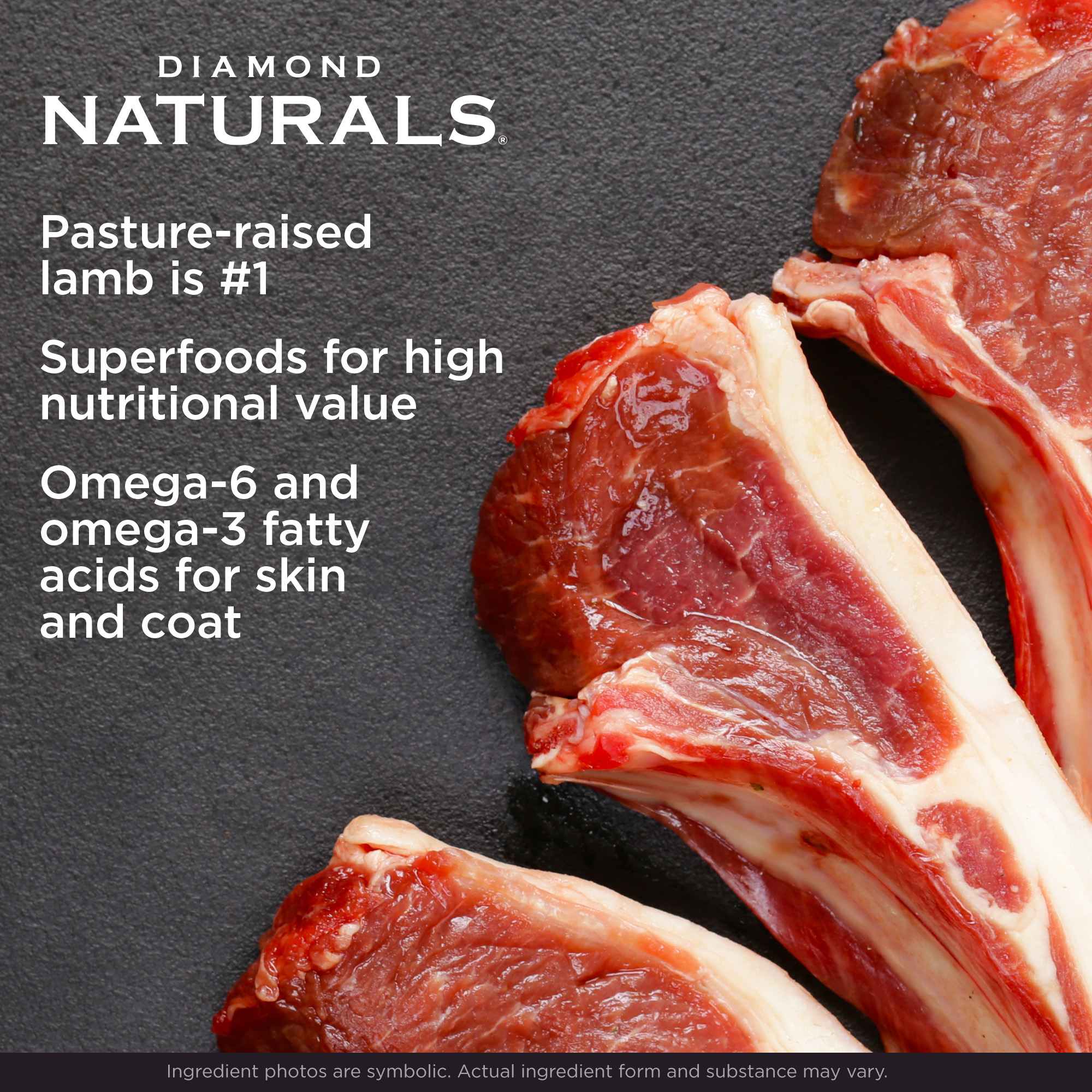 Various cuts of raw lamb lying on a table.