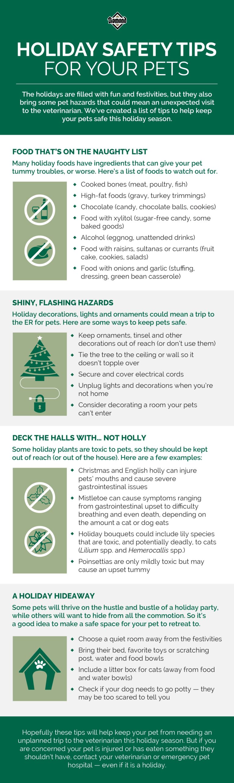 Holiday Pet Safety Tips Infographic | Diamond Pet Foods