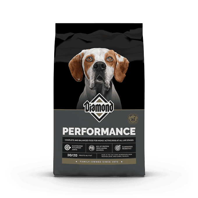 The front of a bag of Diamond Performance formula.