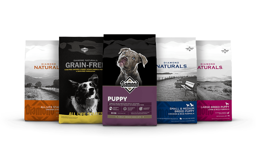 Five Diamond puppy product bags.